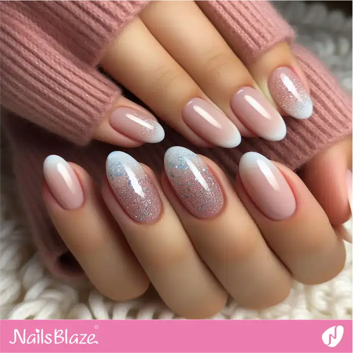 Work Stylish Baby Boomer Nails with Glitter Design | Professional Nails - NB2756